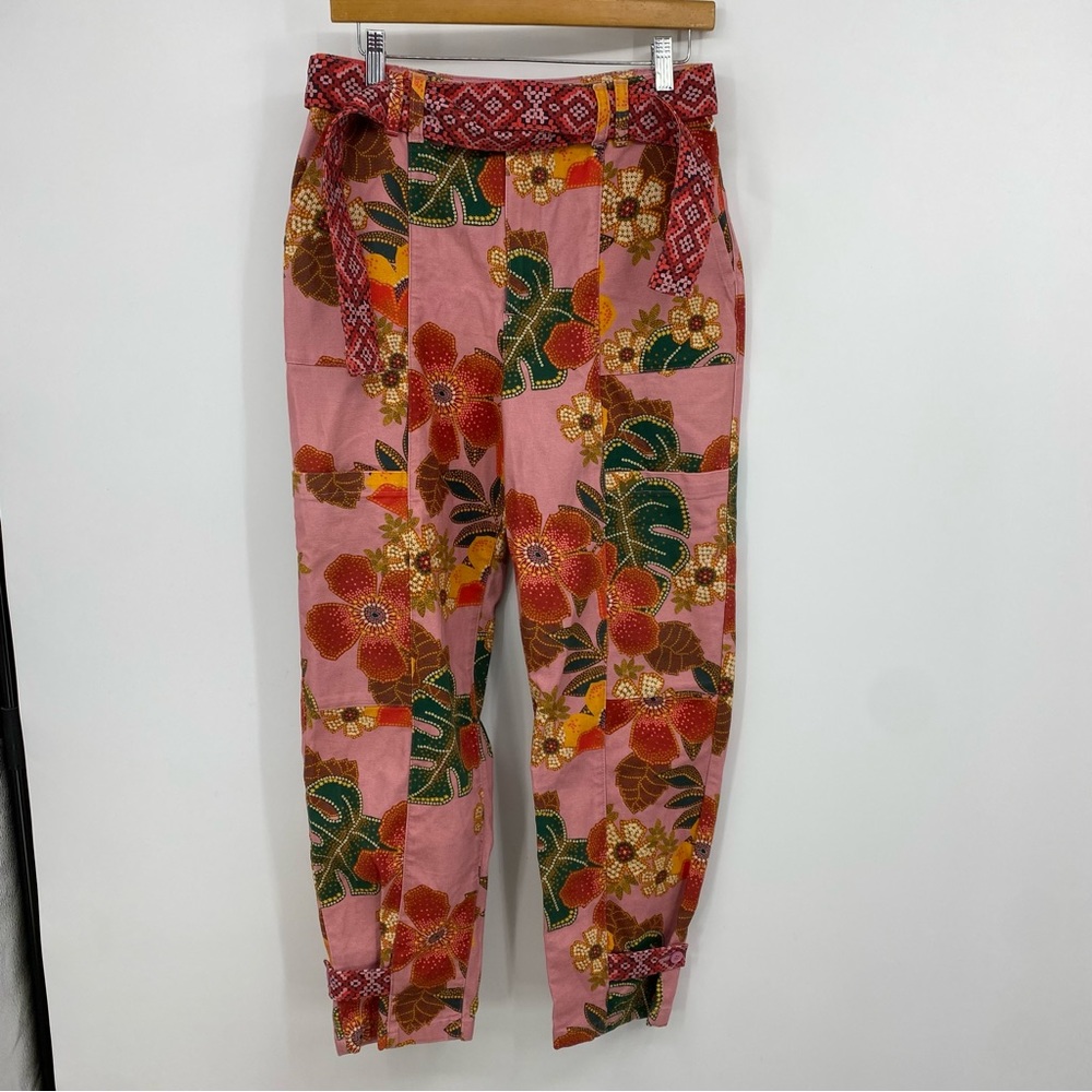 FARM Rio Pink Floral Paperbag Waist Trousers